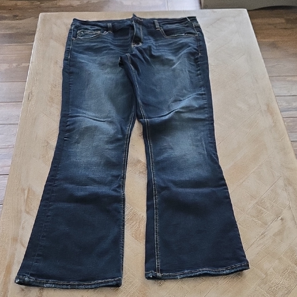 Black Blue Flare Wide Leg Jeans